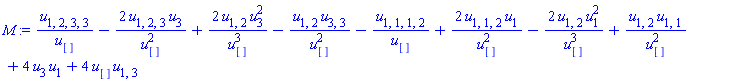 u[1, 2, 3, 3]/u[]-2*u[1, 2, 3]*u[3]/u[]^2+2*u[1, 2]*u[3]^2/u[]^3-u[1, 2]*u[3, 3]/u[]^2-u[1, 1, 1, 2]/u[]+2*u[1, 1, 2]*u[1]/u[]^2-2*u[1, 2]*u[1]^2/u[]^3+u[1, 2]*u[1, 1]/u[]^2+4*u[3]*u[1]+4*u[]*u[1, 3]