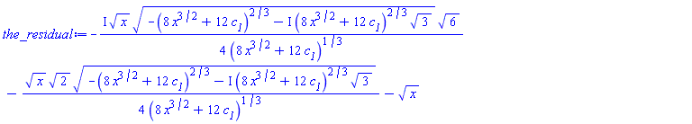-((1/4)*I)*x^(1/2)*(-(8*x^(3/2)+12*c__1)^(2/3)-I*(8*x^(3/2)+12*c__1)^(2/3)*3^(1/2))^(1/2)*6^(1/2)/(8*x^(3/2)+12*c__1)^(1/3)-(1/4)*x^(1/2)*2^(1/2)*(-(8*x^(3/2)+12*c__1)^(2/3)-I*(8*x^(3/2)+12*c__1)^(2/3)*3^(1/2))^(1/2)/(8*x^(3/2)+12*c__1)^(1/3)-x^(1/2)