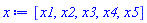[x1, x2, x3, x4, x5]