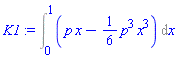 Int(p*x-(1/6)*p^3*x^3, x = 0 .. 1)