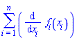 sum(diff(f[i](x[i]), x[i]), i = 1 .. n)