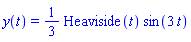 y(t) = (1/3)*Heaviside(t)*sin(3*t)