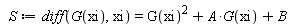 S := diff(G(xi), xi) = G(xi)^2+A*G(xi)+B