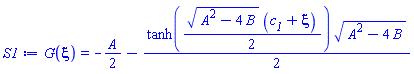 G(xi) = -(1/2)*A-(1/2)*tanh((1/2)*(A^2-4*B)^(1/2)*(c__1+xi))*(A^2-4*B)^(1/2)