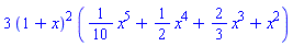 3*(1+x)^2*((1/10)*x^5+(1/2)*x^4+(2/3)*x^3+x^2)