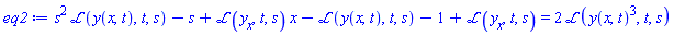 s^2*laplace(y(x, t), t, s)-s+laplace(diff(y(x, t), x), t, s)*x-laplace(y(x, t), t, s)-1+laplace(diff(y(x, t), x), t, s) = 2*laplace(y(x, t)^3, t, s)