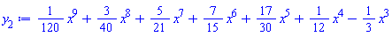 (1/120)*x^9+(3/40)*x^8+(5/21)*x^7+(7/15)*x^6+(17/30)*x^5+(1/12)*x^4-(1/3)*x^3