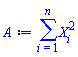 sum(X[i]^2, i = 1 .. n)