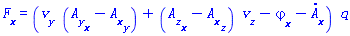 F__x = (v__y(x, y, z, t)*(diff(A__y(x, y, z, t), x)-(diff(A__x(x, y, z, t), y)))+(diff(A__z(x, y, z, t), x)-(diff(A__x(x, y, z, t), z)))*v__z(x, y, z, t)-(diff(varphi(x, y, z, t), x))-(diff(A__x(x, y, z, t), t)))*q