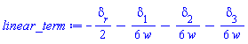 -(1/2)*delta__r-(1/6)*delta[1]/w-(1/6)*delta[2]/w-(1/6)*delta[3]/w