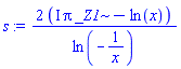 2*(I*Pi*_Z1-ln(x))/ln(-1/x)