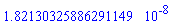 0.182130325886291149e-7