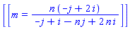 [[m = n*(-j+2*i)/(-j+i-n*j+2*n*i)]]