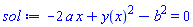 -2*a*x+y(x)^2-b^2 = 0