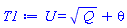 U = Q^(1/2)+theta(x, t)