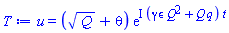 u(x, t) = (Q^(1/2)+theta(x, t))*exp(I*(Q^2*epsilon*gamma+Q*q)*t)