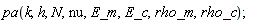 pa(k, h, N, nu, E_m, E_c, rho_m, rho_c)