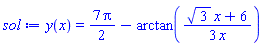 y(x) = (7/2)*Pi-arctan((1/3)*(3^(1/2)*x+6)/x)