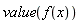 value(f(x))