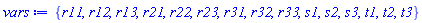 {r11, r12, r13, r21, r22, r23, r31, r32, r33, s1, s2, s3, t1, t2, t3}