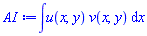 int(u(x, y)*v(x, y), x)