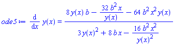diff(y(x), x) = (8*y(x)*b-32*b^2*x/y(x)-64*b^2*x^2*y(x))/(3*y(x)^2+8*b*x-16*b^2*x^2/y(x)^2)