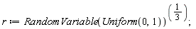 r := RandomVariable(Uniform(0, 1))^(1/3)