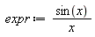 expr := sin(x)/x