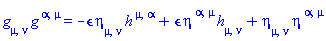 Physics:-g_[mu, nu]*Physics:-g_[`~alpha`, `~mu`] = -epsilon*eta[mu, nu]*h[`~mu`, `~alpha`]+epsilon*eta[`~alpha`, `~mu`]*h[mu, nu]+eta[mu, nu]*eta[`~alpha`, `~mu`]