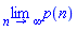 limit(p(n), n = infinity)