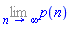 Limit(p(n), n = infinity)