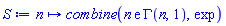 proc (n) options operator, arrow; combine(n*exp(1)*GAMMA(n, 1), exp) end proc