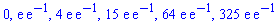 0, exp(1)*exp(-1), 4*exp(1)*exp(-1), 15*exp(1)*exp(-1), 64*exp(1)*exp(-1), 325*exp(1)*exp(-1)