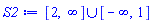 `union`(RealRange(2, infinity), RealRange(-infinity, 1))