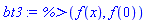 `%>`(f(x), f(0))