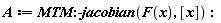 A := MTM:-jacobian(F(x), [x]):