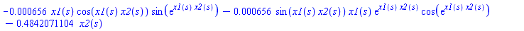 -0.656e-3*x1(s)*cos(x1(s)*x2(s))*sin(exp(x1(s)*x2(s)))-0.656e-3*sin(x1(s)*x2(s))*x1(s)*exp(x1(s)*x2(s))*cos(exp(x1(s)*x2(s)))-.4842071104*x2(s)