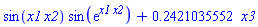 sin(x1*x2)*sin(exp(x1*x2))+.2421035552*x3