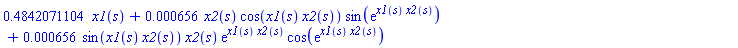 .4842071104*x1(s)+0.656e-3*x2(s)*cos(x1(s)*x2(s))*sin(exp(x1(s)*x2(s)))+0.656e-3*sin(x1(s)*x2(s))*x2(s)*exp(x1(s)*x2(s))*cos(exp(x1(s)*x2(s)))