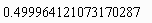 .499964121073170287