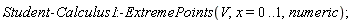 Student:-Calculus1:-ExtremePoints(V, x = 0 .. 1, numeric);