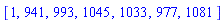[1, 941, 993, 1045, 1033, 977, 1081]