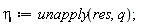 eta := unapply(res, q)