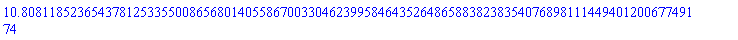 10.80811852365437812533550086568014055867003304623995846435264865883823835407689811144940120067749174