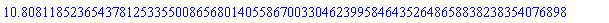 10.808118523654378125335500865680140558670033046239958464352648658838238354076898