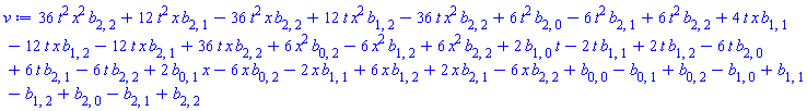 36*t^2*x^2*b[2, 2]+12*t^2*x*b[2, 1]-36*t^2*x*b[2, 2]+12*t*x^2*b[1, 2]-36*t*x^2*b[2, 2]+6*t^2*b[2, 0]-6*t^2*b[2, 1]+6*t^2*b[2, 2]+4*t*x*b[1, 1]-12*t*x*b[1, 2]-12*t*x*b[2, 1]+36*t*x*b[2, 2]+6*x^2*b[0, 2]-6*x^2*b[1, 2]+6*x^2*b[2, 2]+2*t*b[1, 0]-2*t*b[1, 1]+2*t*b[1, 2]-6*t*b[2, 0]+6*t*b[2, 1]-6*t*b[2, 2]+2*x*b[0, 1]-6*x*b[0, 2]-2*x*b[1, 1]+6*x*b[1, 2]+2*x*b[2, 1]-6*x*b[2, 2]+b[0, 0]-b[0, 1]+b[0, 2]-b[1, 0]+b[1, 1]-b[1, 2]+b[2, 0]-b[2, 1]+b[2, 2]