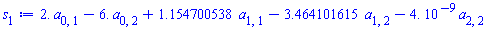 2.*a[0, 1]-6.*a[0, 2]+1.154700538*a[1, 1]-3.464101615*a[1, 2]-0.4e-8*a[2, 2]