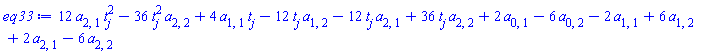 12*a[2, 1]*t[j]^2-36*a[2, 2]*t[j]^2+4*a[1, 1]*t[j]-12*a[1, 2]*t[j]-12*a[2, 1]*t[j]+36*a[2, 2]*t[j]+2*a[0, 1]-6*a[0, 2]-2*a[1, 1]+6*a[1, 2]+2*a[2, 1]-6*a[2, 2]