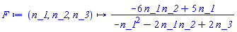 proc (n_1, n_2, n_3) options operator, arrow; (-6*n_1*n_2+5*n_1)/(-n_1^2-2*n_1*n_2+2*n_3) end proc