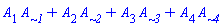A[1]*A[`~1`]+A[2]*A[`~2`]+A[3]*A[`~3`]+A[4]*A[`~4`]